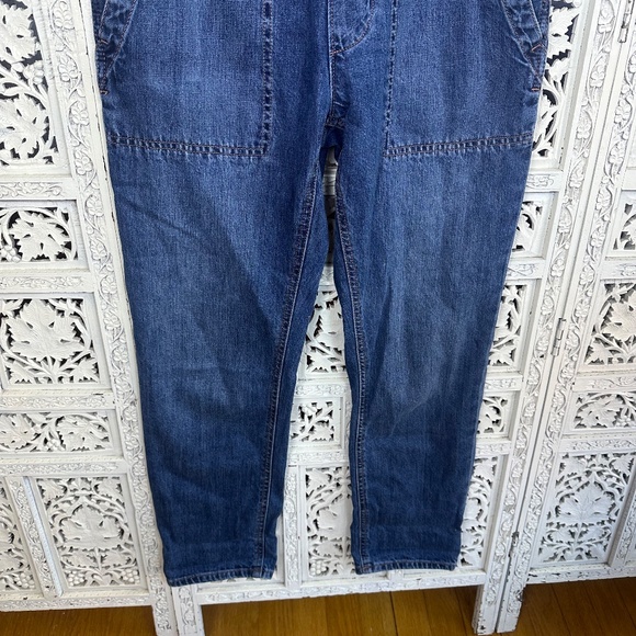 GAP GAP For Good Medium Wash Straight Leg Denim Overalls Sz XS Carpenter Bib - Picture 4 of 8